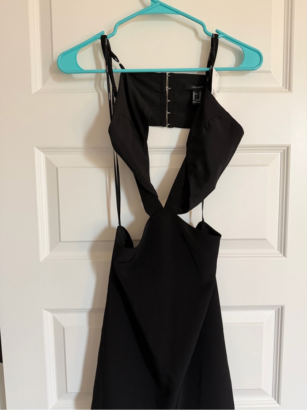 Forever 21 Black Backless Cutout Slip Dress